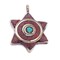 The Bead Chest Red & Blue Nepal Star of David Pendant Multicolor Brass Large Hole